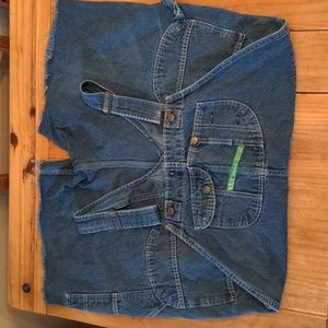 Key Imperial Men's Blue Denim Cutoff Overalls, Waist Size 46